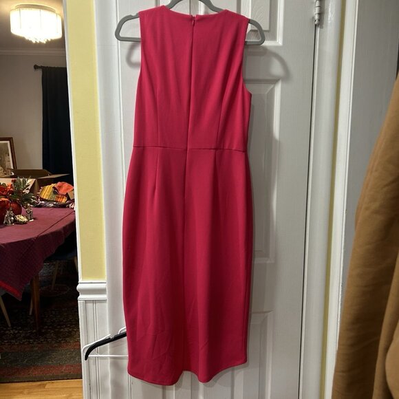 Maggie London NEW Cocktail Dress 6 Wrap Feminine Fairy Money Pink Asymmetrical - Picture 6 of 10